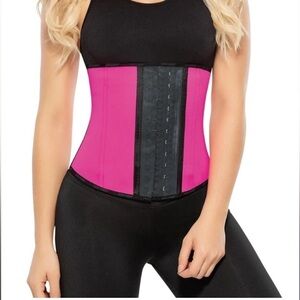 Ann Chery Hot Pink Latex Waist Trainer Corset